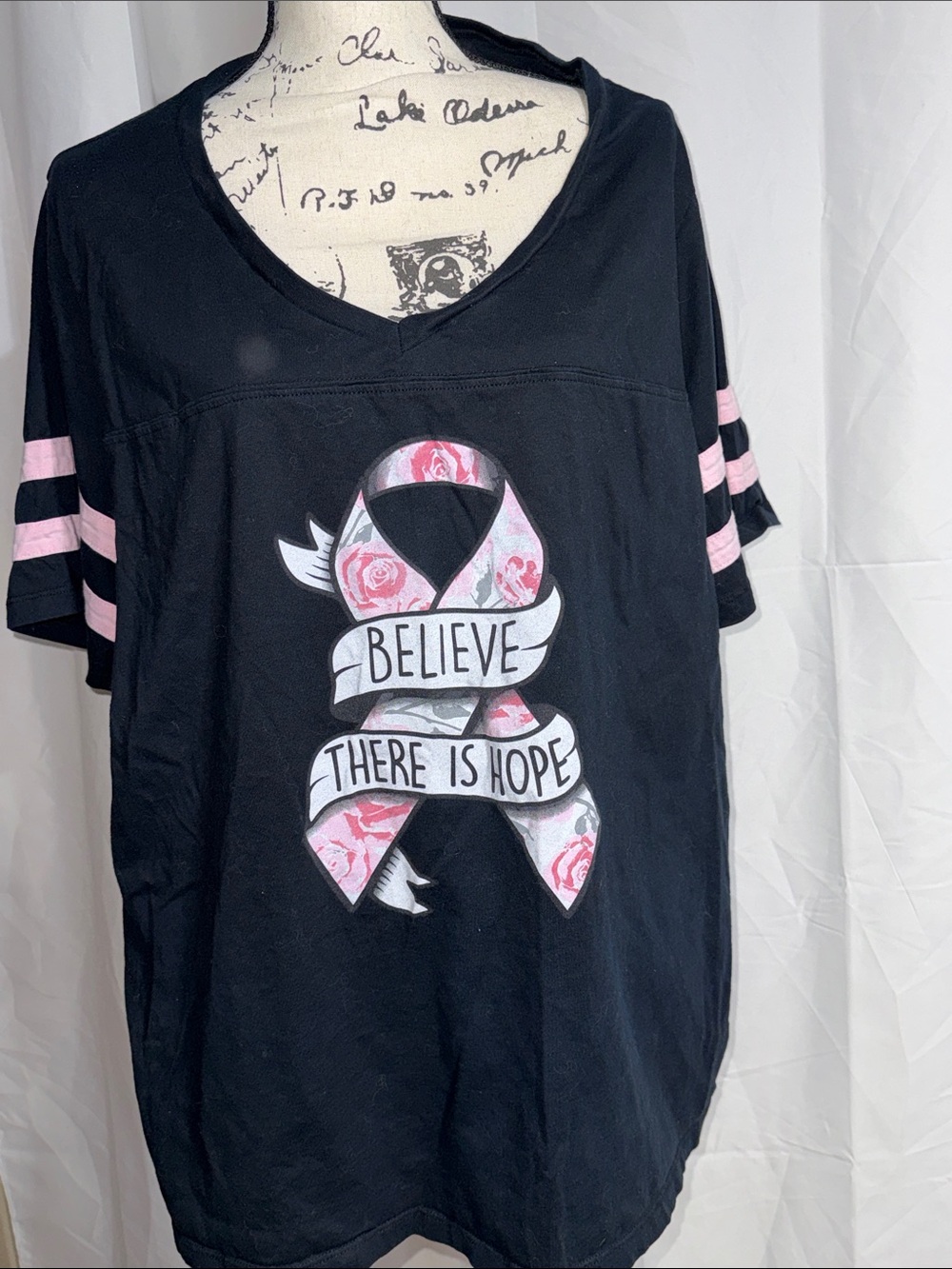 torrid Breast Cancer Short-Sleeve Tee with Pink Sleeve Stripes
